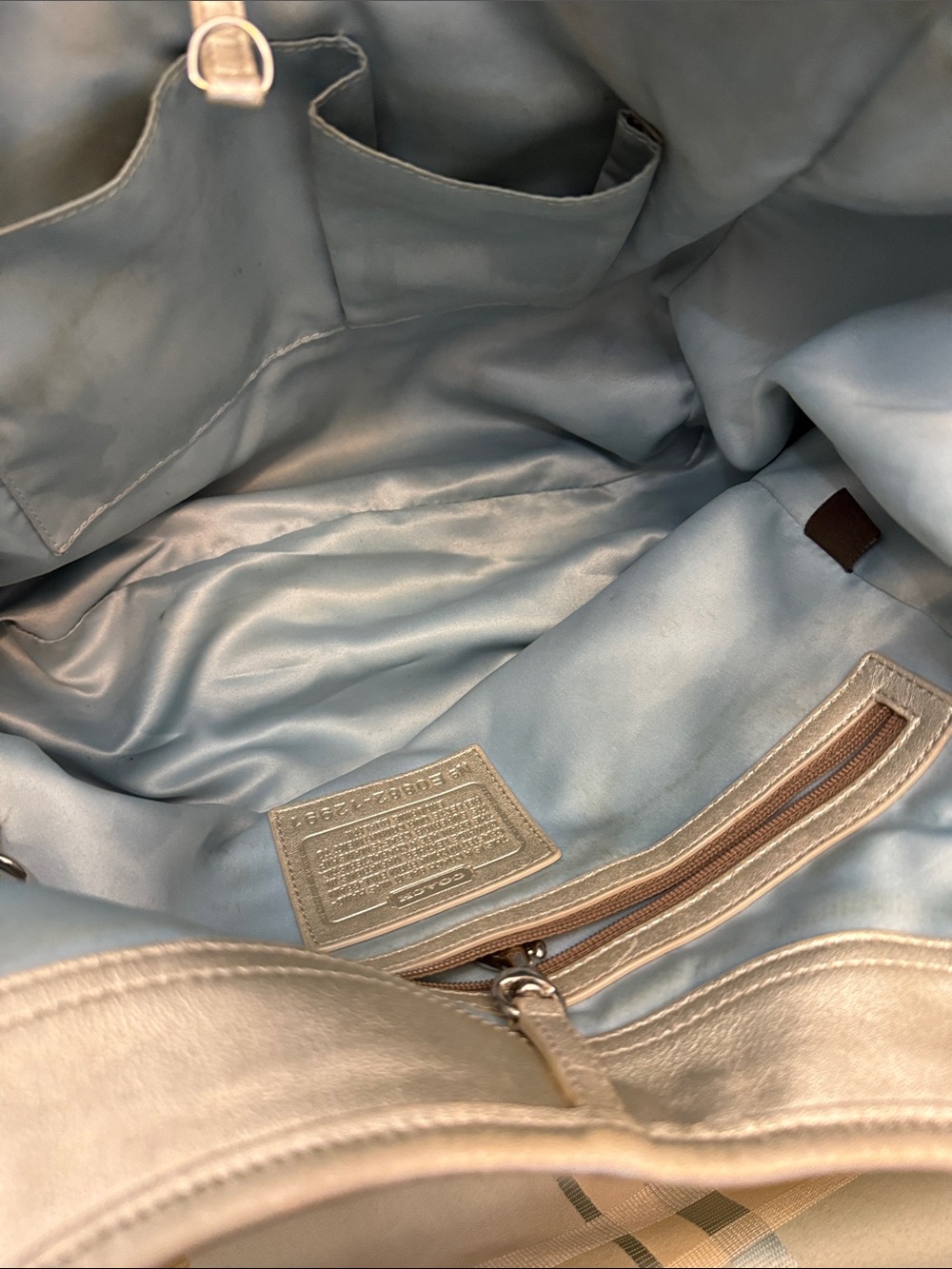 Coach Shimmering Silver Shoulder Bag - Picture 8 of 8